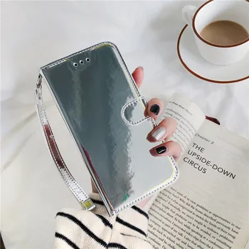 3D Veidrodėliai Odinis dėklas na dėl Huawei Honor 8S 9S 8A 10 10i 20i Y5 Y6 P 30 P40 Lite Pro P smart 2019 2020 Apversti Stovėti Telefono Dangtelį