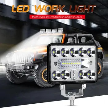 3inch 54W LED Darbo Šviesos Vandeniui atsparus Dulkėms priekinis žibintas, Skirtų visureigių Sunkvežimių, Autobusų Valtis Priešrūkinis Žibintas Automobilio LED Automobilio Vietoje Šviesos