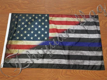 3x5ft pusė Retro kūrinį amerikos Vėliava su puse Amerikos mėlyna linija, jungtinių amerikos valstijų vėliavos valstybė