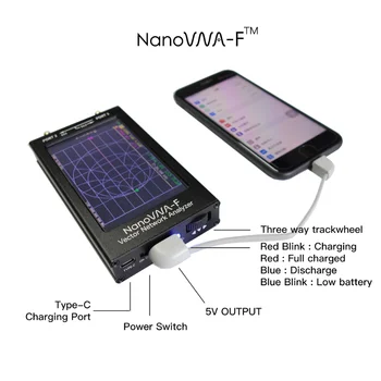 4.3 IPS LCD Ekrano NanoVNA-F VNA SWR Matuoklis VHF UHF Antena Analizatorius Su Atveju, Built-in 5000mah Akumuliatorius
