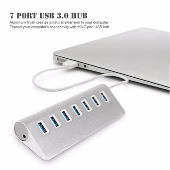 4/7 Uosto Aliuminio Multi USB 3.0, USB 2.0 HUB Didelės Spartos USB Skirstytuvo Kortelių Skaitytuvas 5Gbps PC Nešiojamąjį kompiuterį Mac, iMac, MacBook Pro