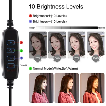 4 in 1 Vlogging Live Transliacijos išmaniajame telefone Vaizdo Įrenginys +4.6 colių LED Selfie Ring Light & Mikrofonas +Trikojo stovo+Trikojo Galva