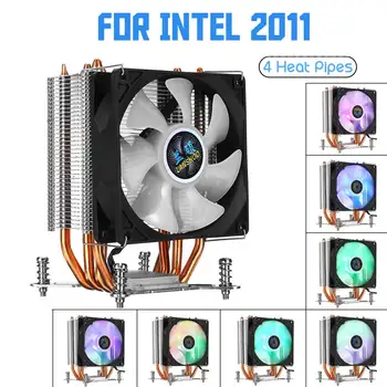 4 Variniai Heatpipe CPU Aušintuvo Aurora Šviesos Aušinimo Ventiliatorius 90mm su RGB Intel LGA 2011 CPU Aušintuvo Heatsink Radiatorius