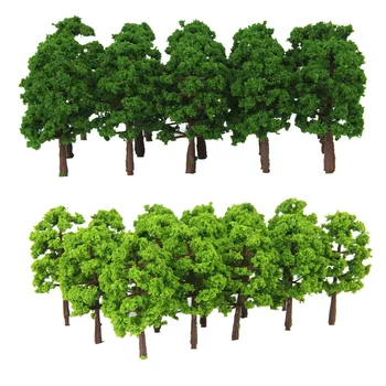 40 Vienetų Plastikinių 8cm 1:150 N Masto Plastikiniai Modelis Medžių Geležinkelio Geležinkelio Sodo Diorama Kraštovaizdžio Peizažas Žalia