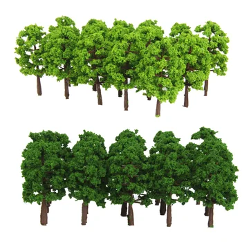 40 Vienetų Plastikinių 8cm 1:150 N Masto Plastikiniai Modelis Medžių Geležinkelio Geležinkelio Sodo Diorama Kraštovaizdžio Peizažas Žalia