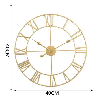 40cm Europos Stilius Paprastas Kambarį Laikrodis Kaustytomis Geležies Derliaus Kabo Laikrodis Sienos Romos Laikrodis Silent Dekoro Skaičius Išjungti R5M7