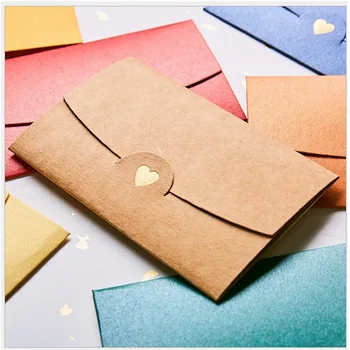 40pcs/set Derliaus Meilės spalvotų Perlų tuščias mini popierius, vokai, vestuves kvietimą paketas /auksaspalvis paketas/11 spalva