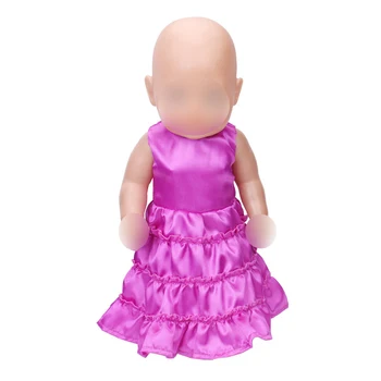 43 cm kūdikių lėlės Suknelė naujagimiai, Mažųjų kailis vakare gown + gėlių žaislai sijonas tinka American 18 colių Mergaičių lėlės f420