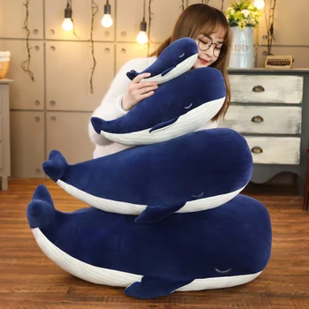 45-85cm Super Minkštas Banginis Pliušinis Žaislas Jūros Gyvūnų Big Blue Whale Minkštas Žaislas Pagalvės iškamša Vaikams, Vaikų Mergaičių Gimtadienio Dovana