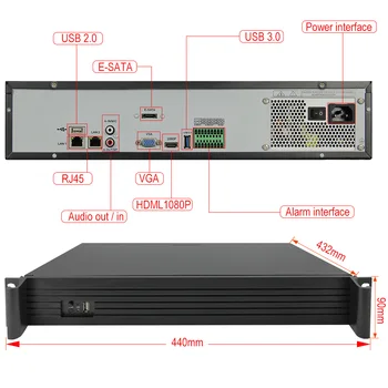 4K H. 265/H. 264 VAIZDO NVR Smart Security Priežiūros Recorder 16CH 2MP 4CH 8MP Iki 64CH 4k IPC susipažinti Su dviem-taip, balso onvif P2P