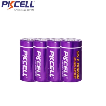 4PCS PKCELL ER26500M 3,6 V 6500MAH C dydžio Li-SOCl2 (Maitinimo Tipo) ER26500 Ličio Baterijas pakeisti C DYDŽIO baterija