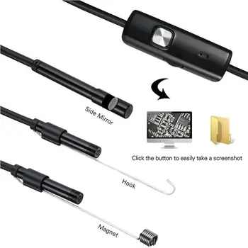 5.5 mm Endoskopą Kamera Lankstus IP67 atsparus Vandeniui Mikro Kontrolės PC USB Nešiojamojo kompiuterio, Fotoaparato Dėl Android Borescope Reguliuojamas 6L I9U8