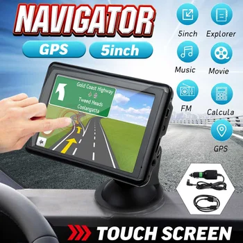 5 Colių 4G Automobilių GPS Navigacijos LCD Jutiklinis Ekranas Pasaulio Žemėlapyje, AVI, FM Siųstuvas, Sat Nav Auto Truck GPS Navigatorius Vietos Australija Žemėlapyje