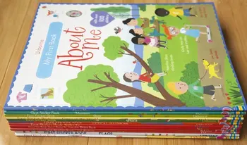 5 knygos/set Usborne lipdukas knygos vaikams anglų paveikslėlį dažyti, švietimo knygų vaikams Šaligatvio Klaidas, New York Pilys