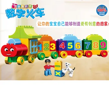 50pcs Didelių Dalelių Skaičius Traukinio Statybiniai Blokai, Plytos, Švietimo BabyCity Žaislai Suderinama Su Duplo 