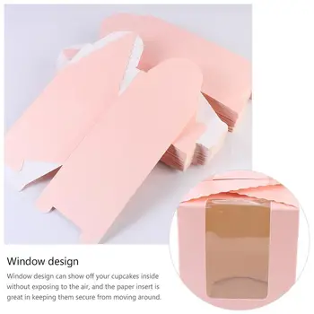 50Pcs Nešiojamų bendro Dizaino Torto Dėžės, Popieriaus Cupcake Pakavimo Dėžutė Šalies Prekių