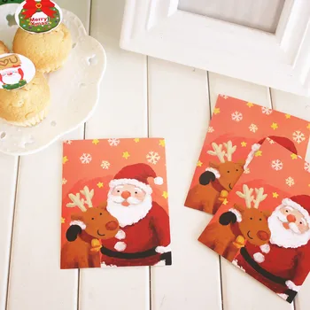 50pcs/Paketus Naujas Mielas Santa Claus serijos Sveikinimo kortele su paketas Animacinių filmų Kalėdų dovanų sveikinimo atvirukai Memo atvirukas