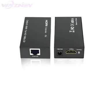 50set Patikimas 60M HD HDMI extender Signalo stiprintuvas expander į RJ45 Cat5e/6 kabelis su dviguba maitinimo adapteris 3D 1080P