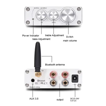 50W*2 Mini TPA3116 Bluetooth 5.0 HiFi Stiprintuvas Stereo Namų Garso Skaitmeninis Stiprintuvas Su garso aukštumą Bass I4-005-6