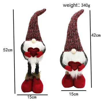 52x15cm Reguliuojamas Santa Claus Ornamentu Megzti Kalėdų Lėlės Kalėdų Šalis Dekoro Navidad Meilės Dovanos Mini Dekoro Didelio Dydžio