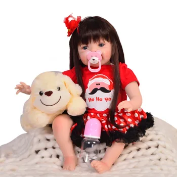 55cm Silikono Reborn Baby Lėlės, Žaislai Vaikams Mergaitėms Bonecas 24inch Princesė bebe bamblys atgimsta bonecas vaikui dovana nekilnojamojo lėlės