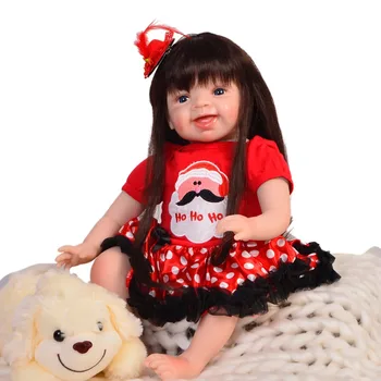 55cm Silikono Reborn Baby Lėlės, Žaislai Vaikams Mergaitėms Bonecas 24inch Princesė bebe bamblys atgimsta bonecas vaikui dovana nekilnojamojo lėlės