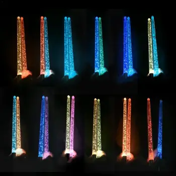 5A Kietas Akrilo Būgno Lazdelės Ryškus LED Šviesos Iki Blauzdelės Šviesos Tamsoje Etape Džiazo Blauzdelės Specialių Eksploatacinių savybių Poveikis