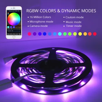 5M RGB RGBW RGBWW WIFI LED šviesos Juostelės 5050 Vandeniui RGB led juostelės diodų juosta WIFI Valdiklis 12V maitinimo adapteris