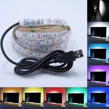5V USB Power LED šviesos Juostelės vandeniui RGB 5050 LED šviesos Juosta, Juostelė 1M - 5M HDTV TV Darbastalio Ekrano Apšvietimas Šališkumo apšvietimas
