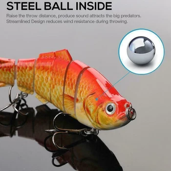 5vnt 3D Bionic Žuvų Swimbait Žvejybos Masalas Tikroviška Minnow Dirbtinis Masalas Lipless Segmentą Plaukti Masalas Sustabdyti Karpis sandėlyje