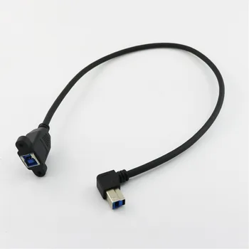 5x 50cm USB 3.0-B Female Panel Mount prie USB 3.0-B Male Plug Vyrų ir Moterų Jungties Kabelį Tiesiai/AUKŠTYN/Žemyn/Kairėn/Dešinėn Kampas