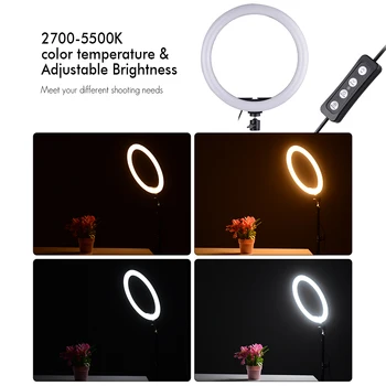 6 colių LED Šviesos Žiedas USB Sąsaja 16cm Žiedas Lempos šviesos srautą galima reguliuoti Fotografijos Makiažas Žiedas Lempos Fotografijos Studijoje Live Transliacijos