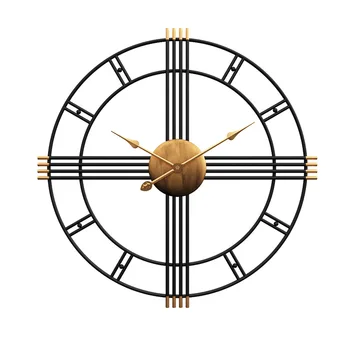 60cm Didelis Šiaurės Sieniniai Laikrodžiai Retro Ketaus Apvalus Didelis Laikrodis Namų Puošybai Sieniniai Laikrodžiai Modernus Dizainas, Žiūrėti Svetainės Dekoras
