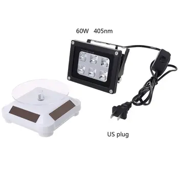 60W 405nm UV LED Dervos Kietėjimo Šviesos Lempos Saulės Energijos Ratas, JAV/JK/ES/AS Plug