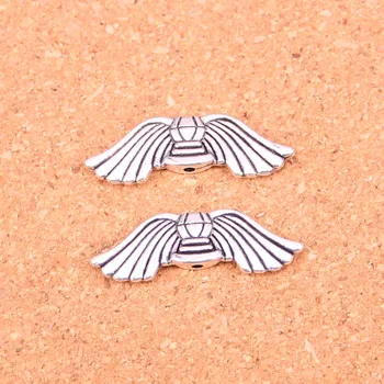 67Pcs Antikvariniai Sidabro Padengtą angelas sparnų granulių Pakabukai 