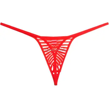 6PCS/Daug Sexy Bikini Žr.-Per Vyrų Thong apatiniai Skaidrus Akių Vyrų Dirželius Elastinga Ruožas G-strings Mini Šortai