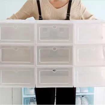 6PCS Flip Bateliai Box Sutirštės Skaidrus Stalčius Atveju Plastikiniai Batų Dėžės ant kitos Dėžutės, Batų Organizatorius laikymo dėžutė avalynės, Batų džiovykla