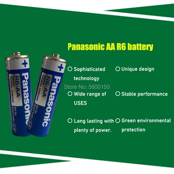 6PCS Panasonic 1,5 V Šarminės AA Baterijos R6P R6 E91 UM3 Super Sunkiųjų Galvaninės Baterijos