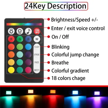 6pcs/Set LED Roko Šviesa Pagal Kūno Šviesos 18W RGB Spalvinga Automobilių Atmosfera Lempos 