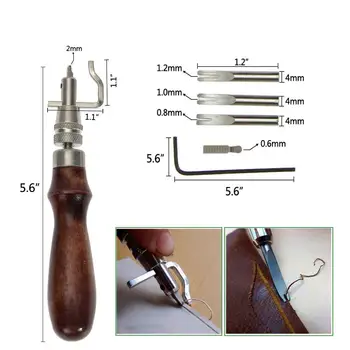 7 in 1 Pro Leathercraft Susiuvimo Odos Groover Edger Beveler 