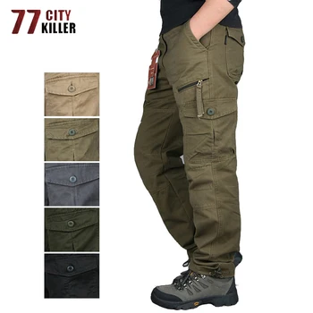 77City Žudikas Krovinių Kelnės Vyrams Outwear Multi-Pocket Karinės Tiesios Kelnės Kombinezonas Kelnės Vyrams Taktinis Poilsiu Male M-3XL