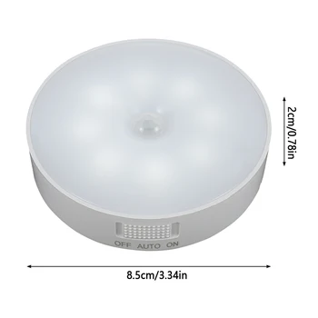 8 LED Judesio Jutiklis Naktinis Apšvietimas USB Įkrovimo Miegamojo Sienos Lempa, Pagal Kabineto apšvietimo Virtuvės/ Spintos/ Spinta Apšvietimas