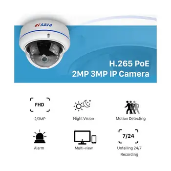 8CH 1080P POE NVR CCTV Apsaugos Sistema 4PCS 2.0 MP 3.0 MP Garso Įrašą, IP Kameros P2P IR P2P Lauko Vaizdo Stebėjimo Komplektas, 2TB HDD