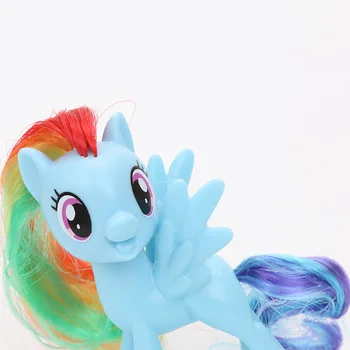 8cm Filmas Mano Mažai Pony Duomenys Žaislai, Draugystė, Magic Rainbow Dash PVC Veiksmų Skaičius, Ponis Kolekcines Modelis Lėlės brinqudoes