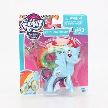 8cm Filmas Mano Mažai Pony Duomenys Žaislai, Draugystė, Magic Rainbow Dash PVC Veiksmų Skaičius, Ponis Kolekcines Modelis Lėlės brinqudoes