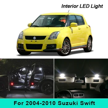 8X Canbus Balta Automobilio Salono LED Lemputės Komplektą Už 2004-2010 M. Suzuki Swift Dome Kamieno Licencijos numerio apšvietimo Lemputės