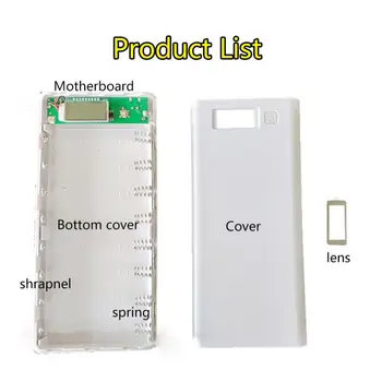 8x18650 Nešiojamosios Baterijos Energijos Banko Shell Atveju Box LCD Ekranas Dual USB Power Bank Dėžutę