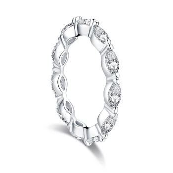925 Sterlingas Sidabro Markizė Cut Engagement Ring Visą Amžinybę Imituoti Deimantų Moterų Vestuvių Sidabro Žiedas Papuošalų