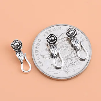 925 sterlingas sidabro Tailando sidabro S sagtis reikmenys, gėlių mygtukai rankų darbo 
