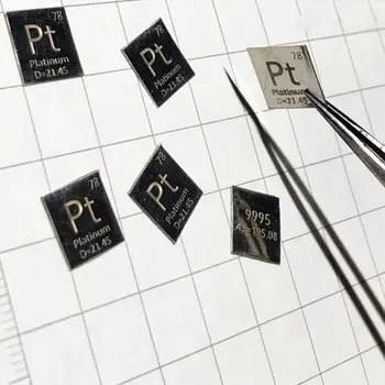 99.95% grynų Platinos Metalo Pt Raižyti Elementų Periodinės Lentelės Lape 10*10*0.1 mm